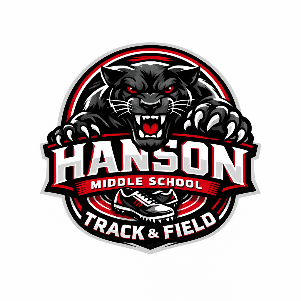 Hanson Middle School Track and Field logo artwork prepared by Hatrick Sportswear
